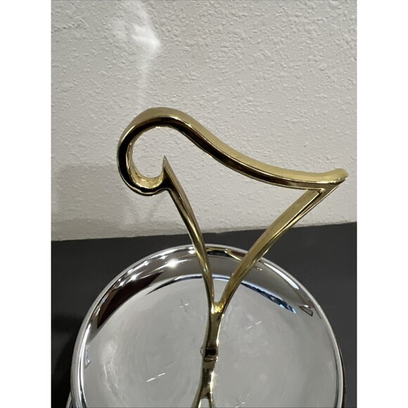 VTG Atomic Starburst Chrome Gold Tone TWO TIER Serving Dish Tray MCM Japan - Picture 2 of 16